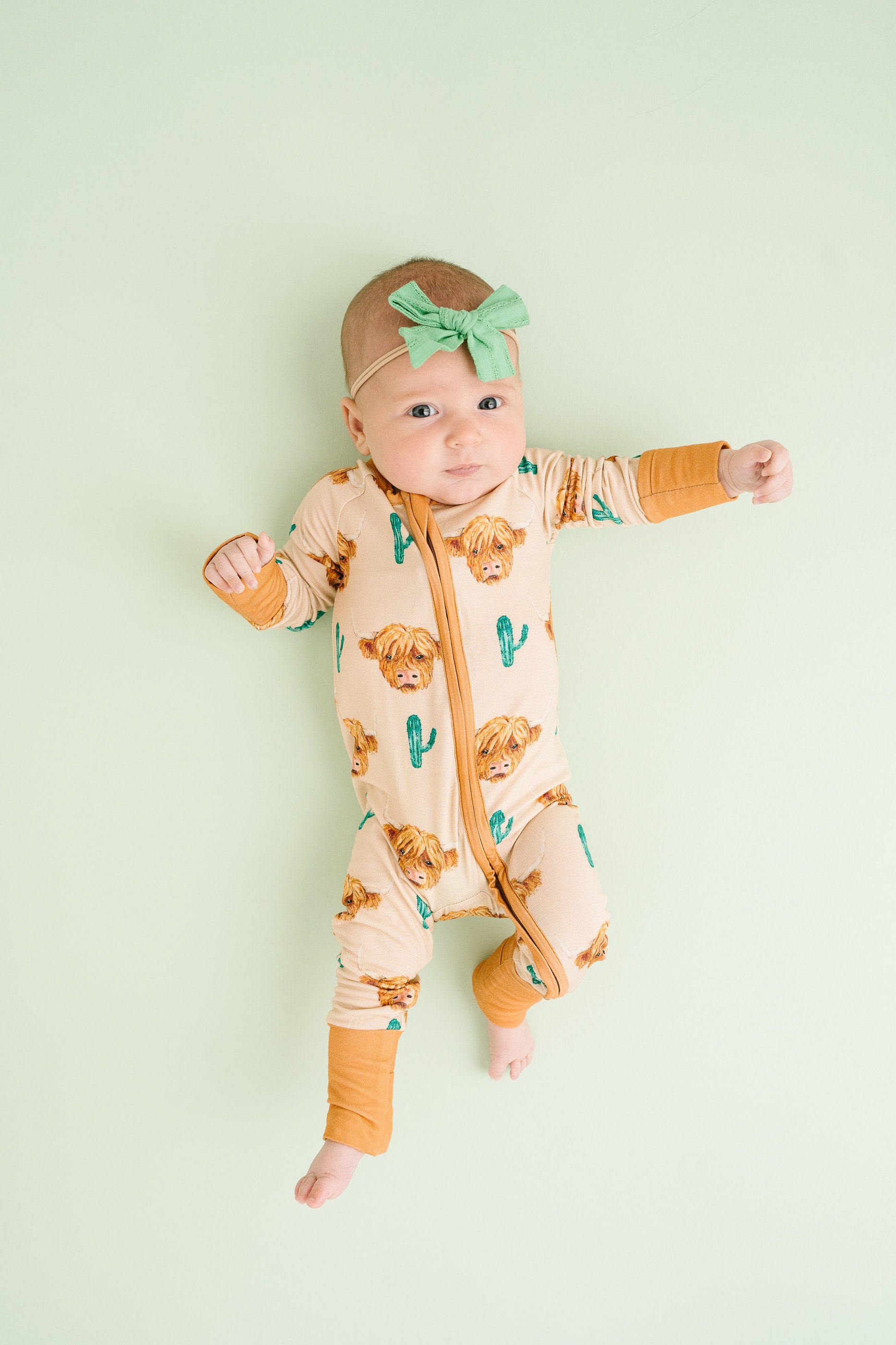 Highland Cow Bamboo Long Sleeve One Piece | 6-12m