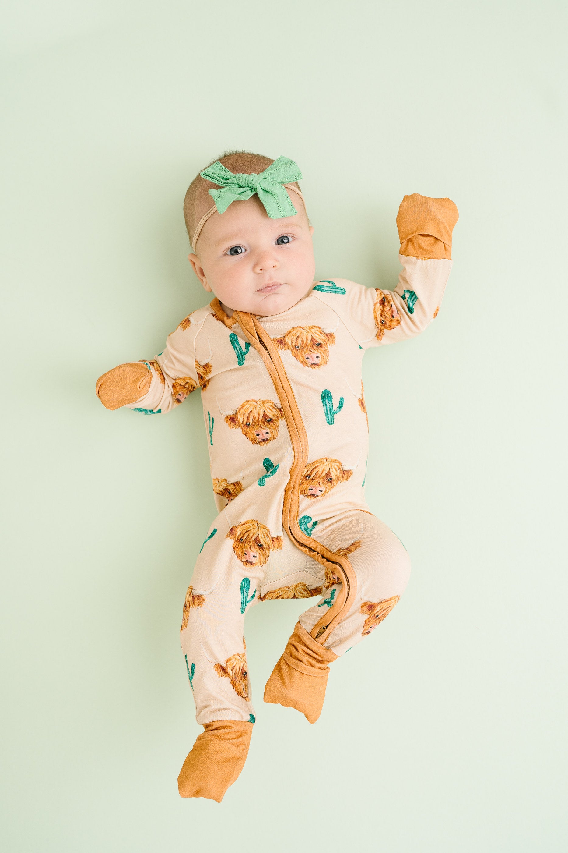 Highland Cow Bamboo Long Sleeve One Piece | 6-12m